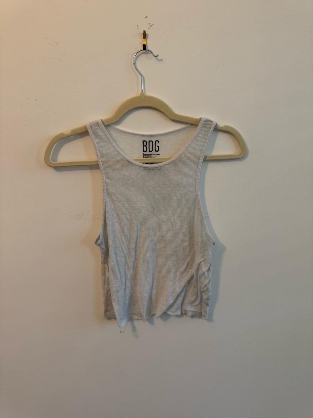 Size M BDG White Ribbed Crop Tank Top